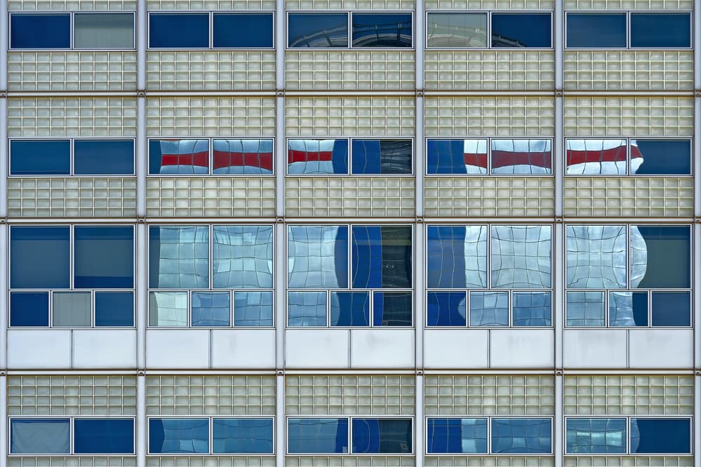 Modern Building Reflections by Fiorenzo Rondi — canvas wall art