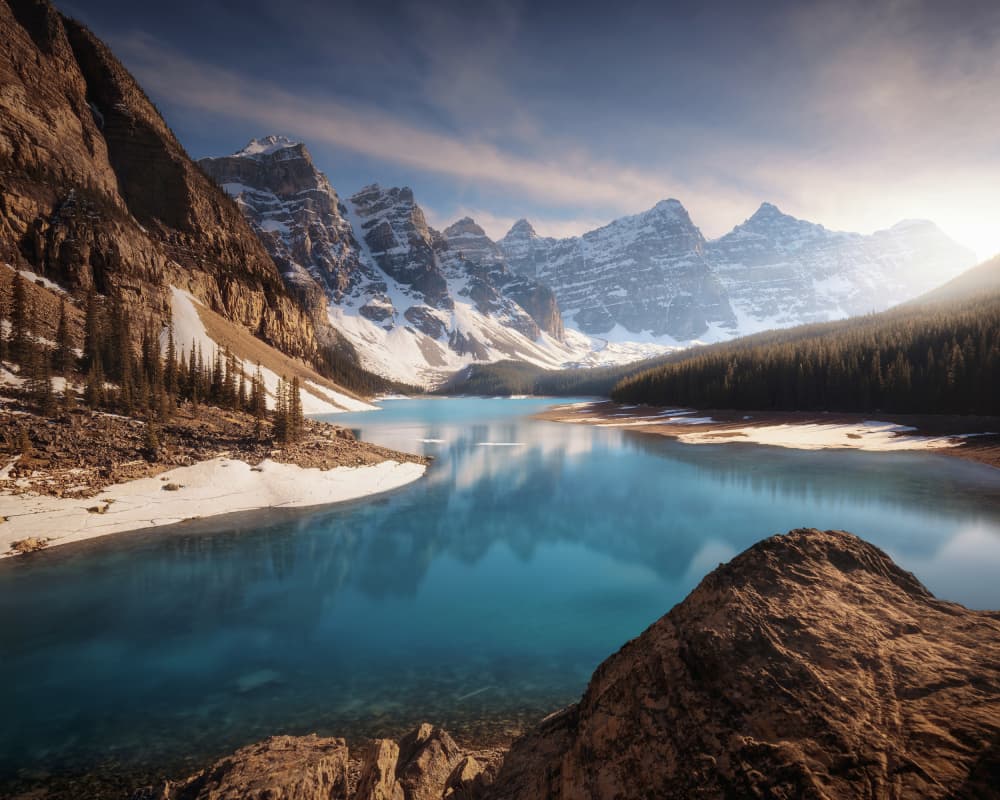 Turquoise Mountain Serenity by Juan Pablo de Miguel — canvas wall art