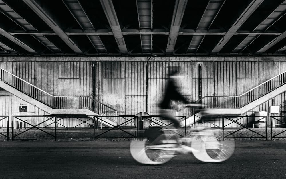 Urban Cycling Motion by Boris Hristov — canvas wall art