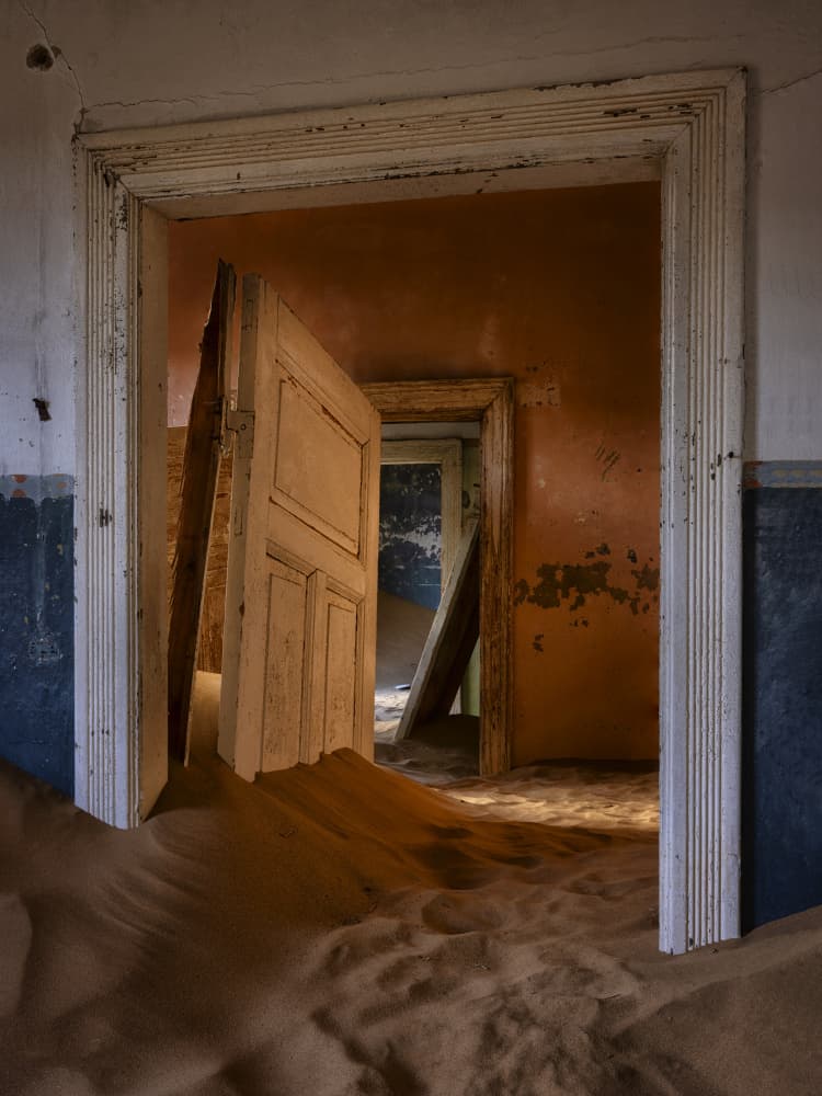 Sand Dunes Through Doors by Michael Zheng — canvas wall art