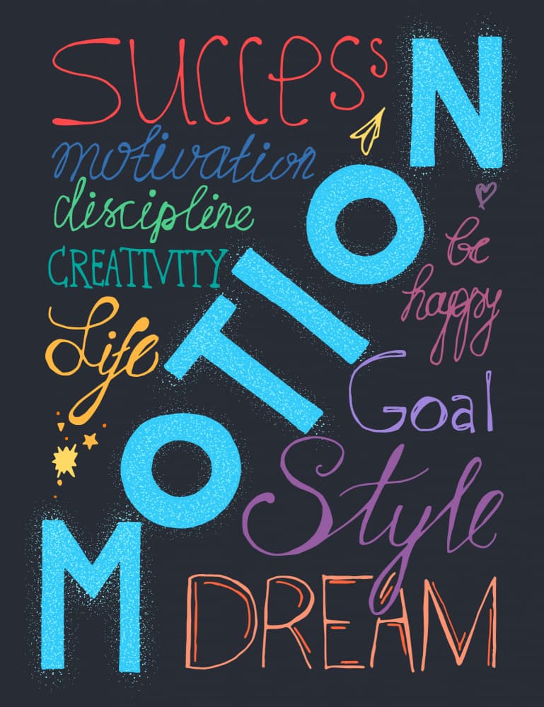 Motivational Motion Words by Marika Barsrsind — canvas wall art