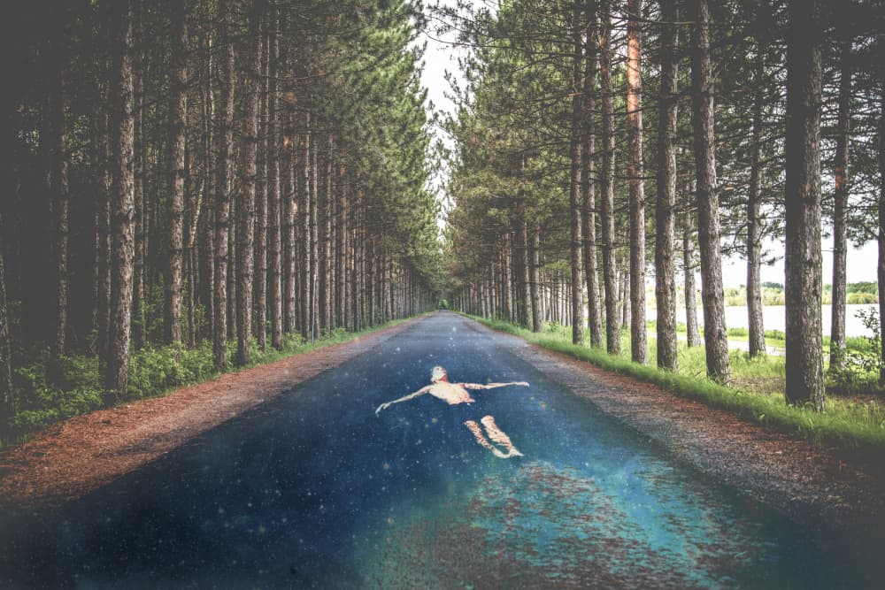 Surreal Pine Road Float by Emiliano Deificus — canvas wall art