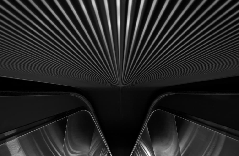 Geometric Perspective Escalator by Erik Schottstaedt — canvas wall art