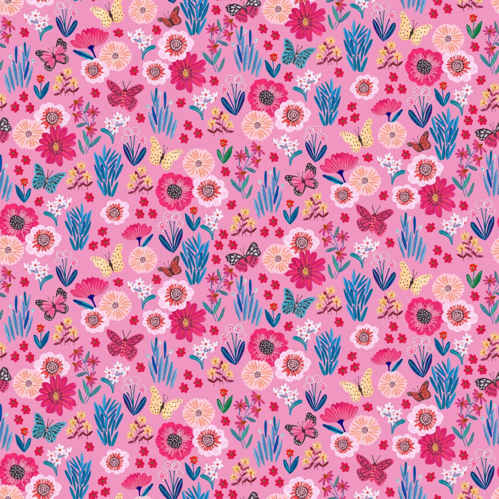 Butterflies &amp; flowers by Caroline Bonne Müller — canvas wall art