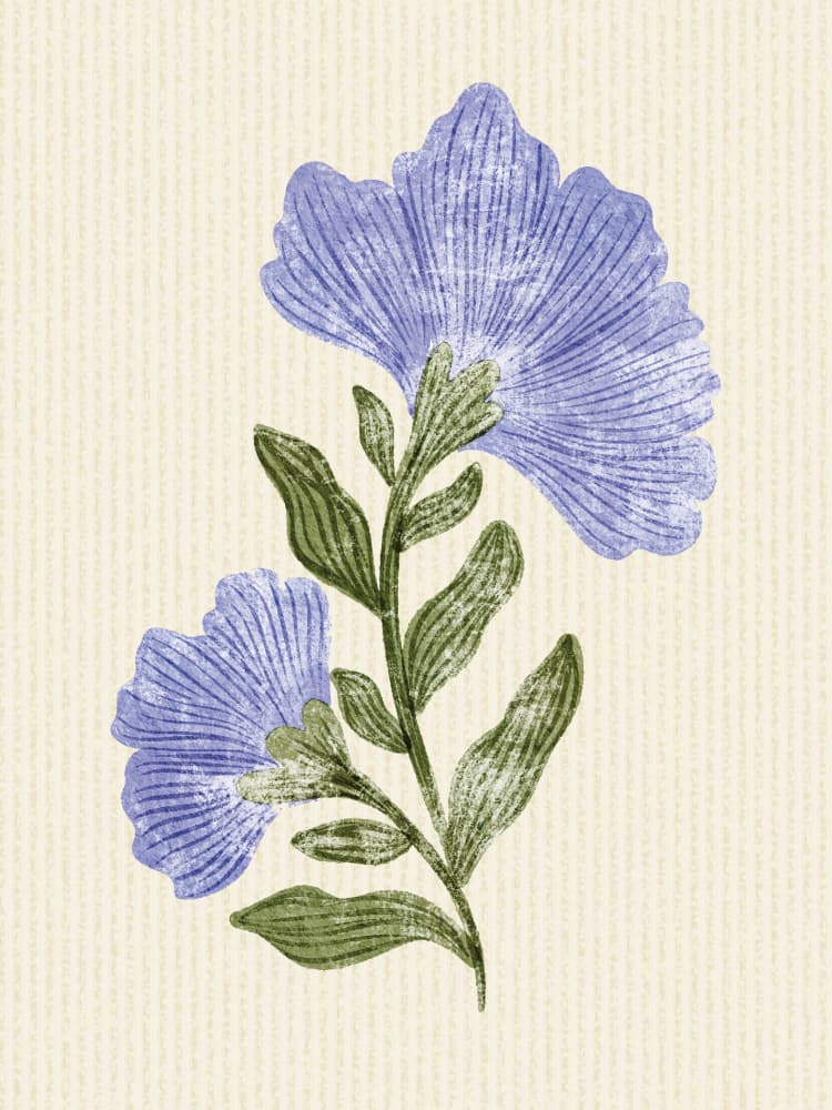 Soft Periwinkle Botanicals by Nikita Jariwala — canvas wall art