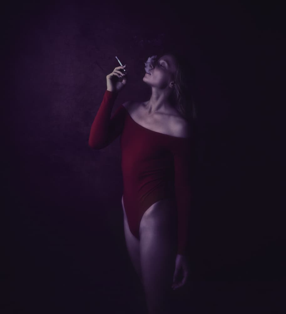 Sensual Smoke Portrait by Yuri Shepelev — canvas wall art