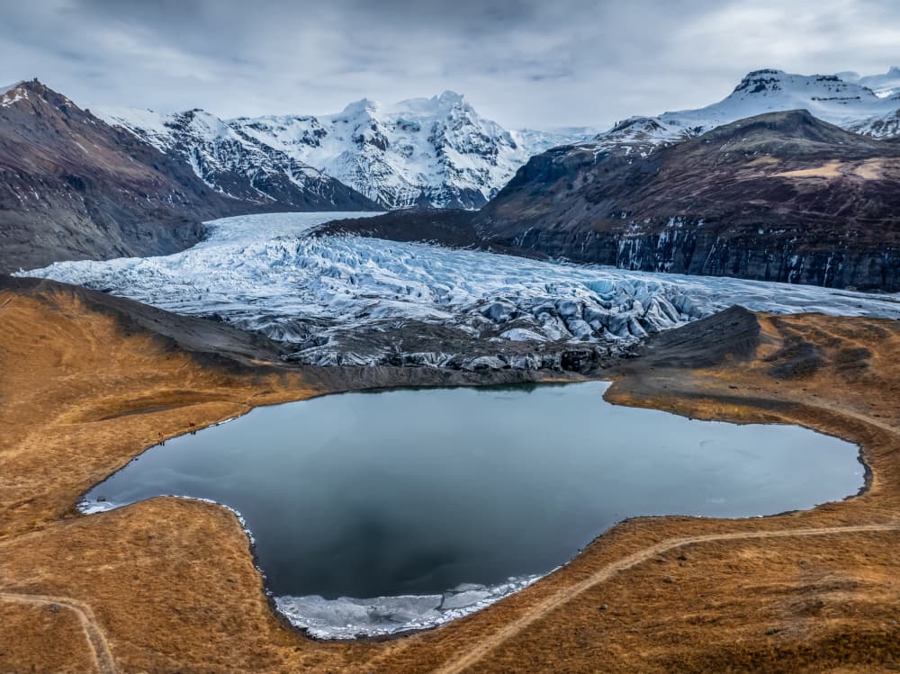 Icy Glacier Lake Mountains by Jacek Swiercz — canvas wall art
