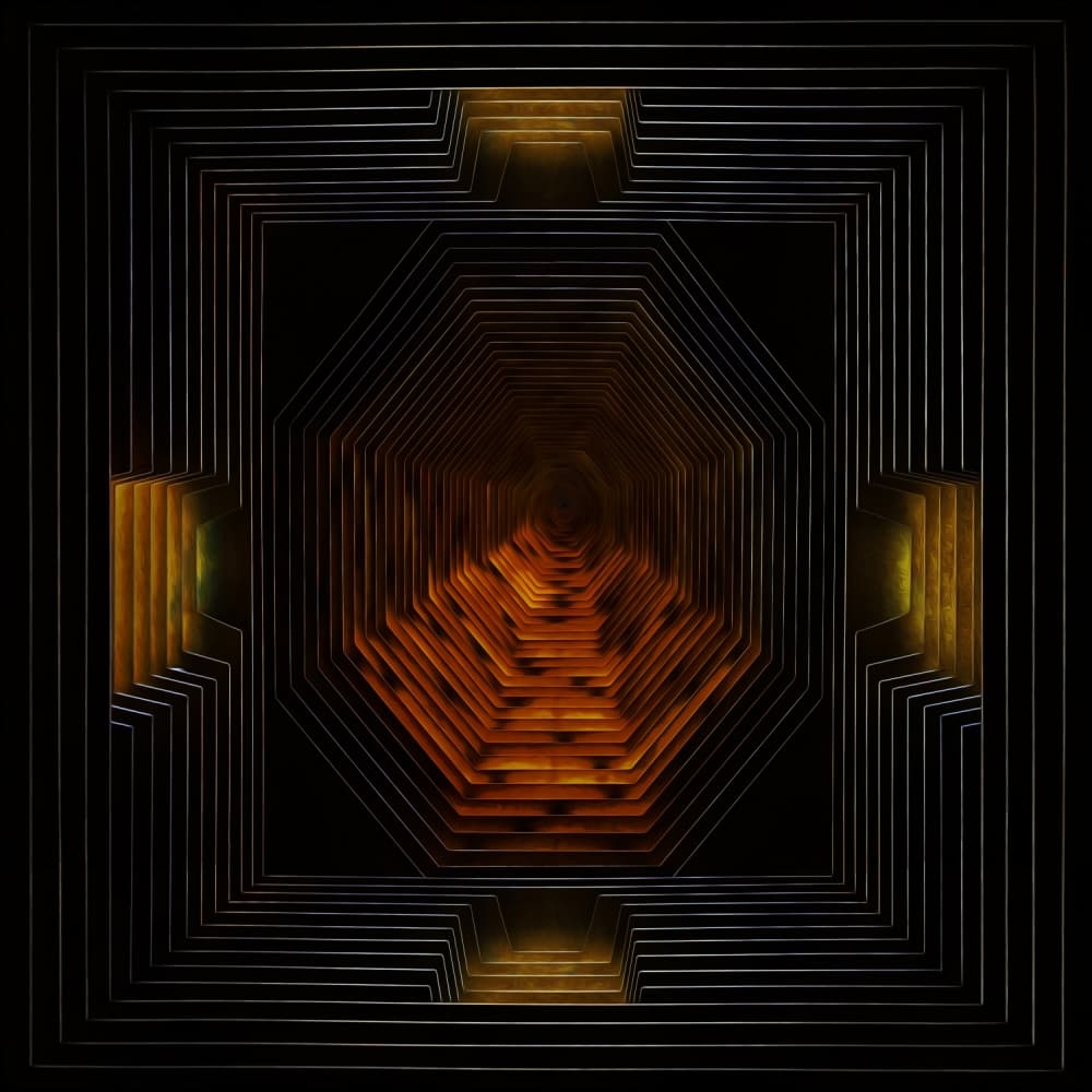 Glowing Geometric Tunnel by Gilbert Claes — canvas wall art