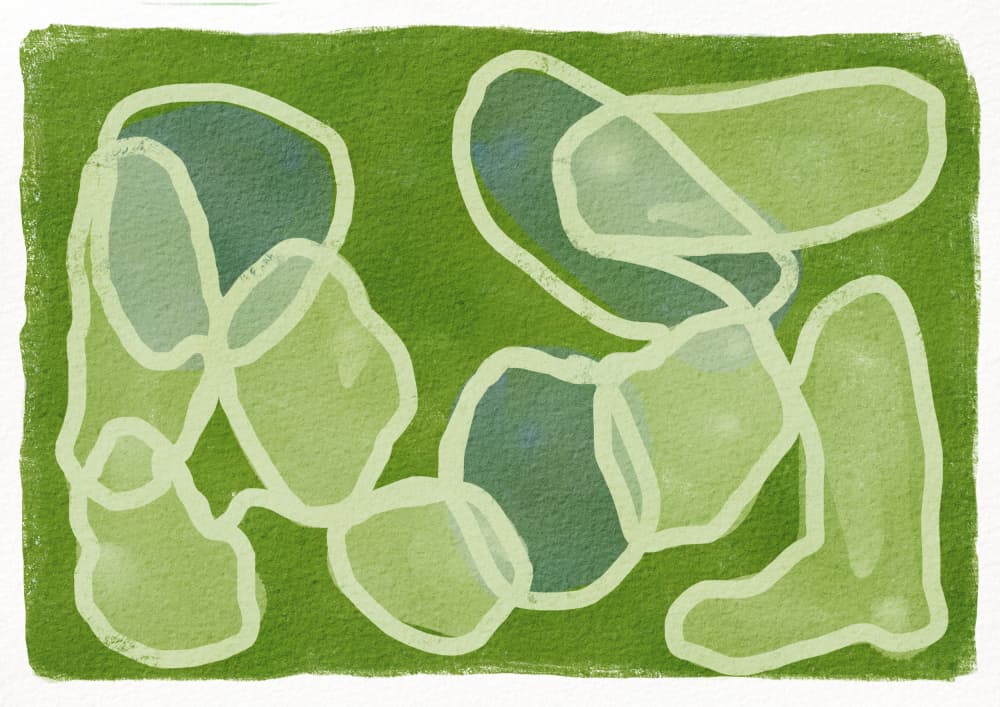 Organic Green Shapes by Sharyn Bursic — canvas wall art