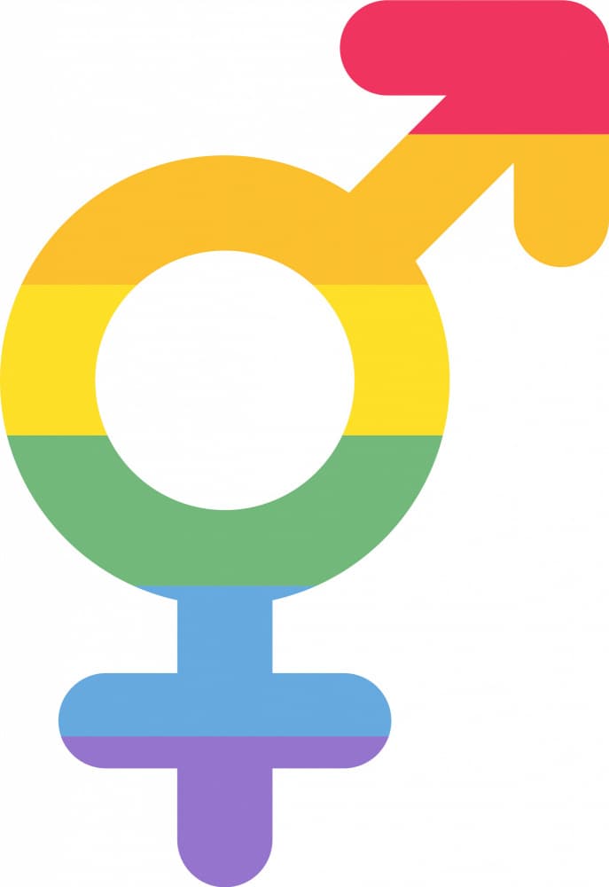 Rainbow Gender Symbol by Marika Barsrsind — canvas wall art