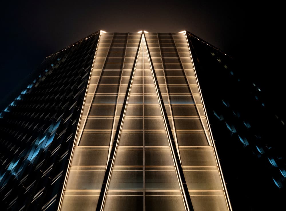 Modern Skyscraper Glow by HAN dong hee — canvas wall art