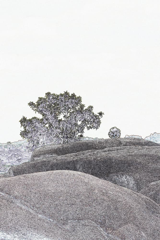 Serene Rocky Landscape by Santhosh ch — canvas wall art