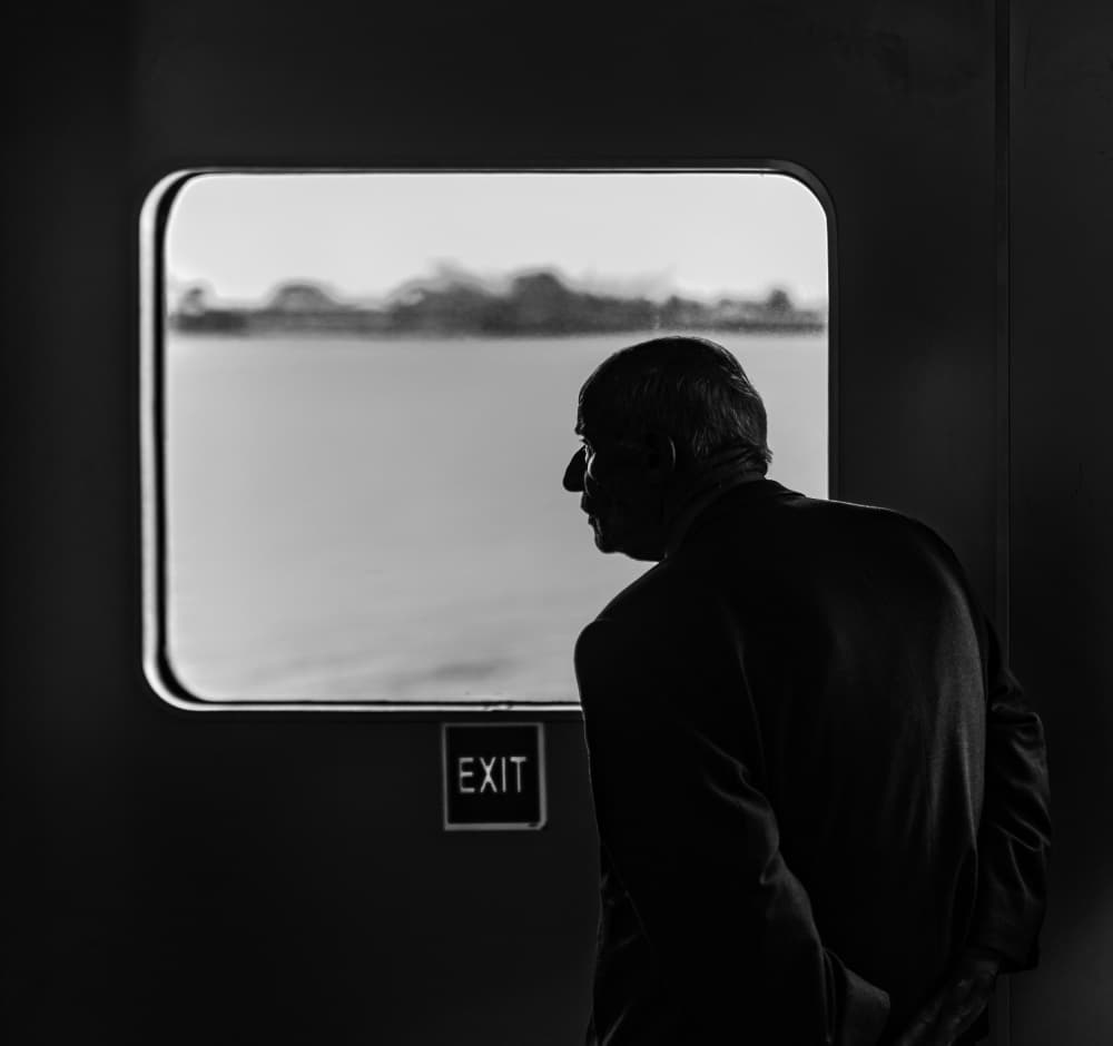 Older Man Window View by Ömer Ates Kızıltug — canvas wall art