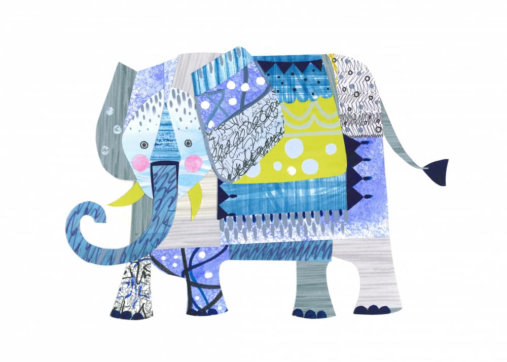 Colorful Patchwork Elephant by Isabelle Brent — canvas wall art