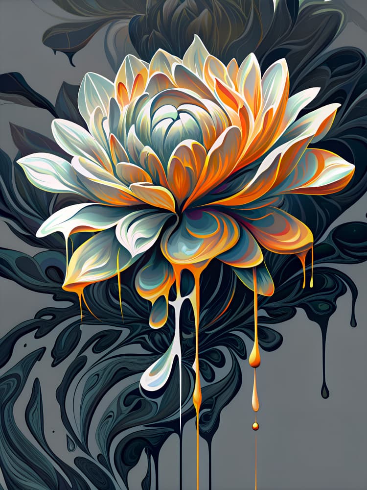 Abstract Liquid Bloom by Miguel Bruzual — canvas wall art
