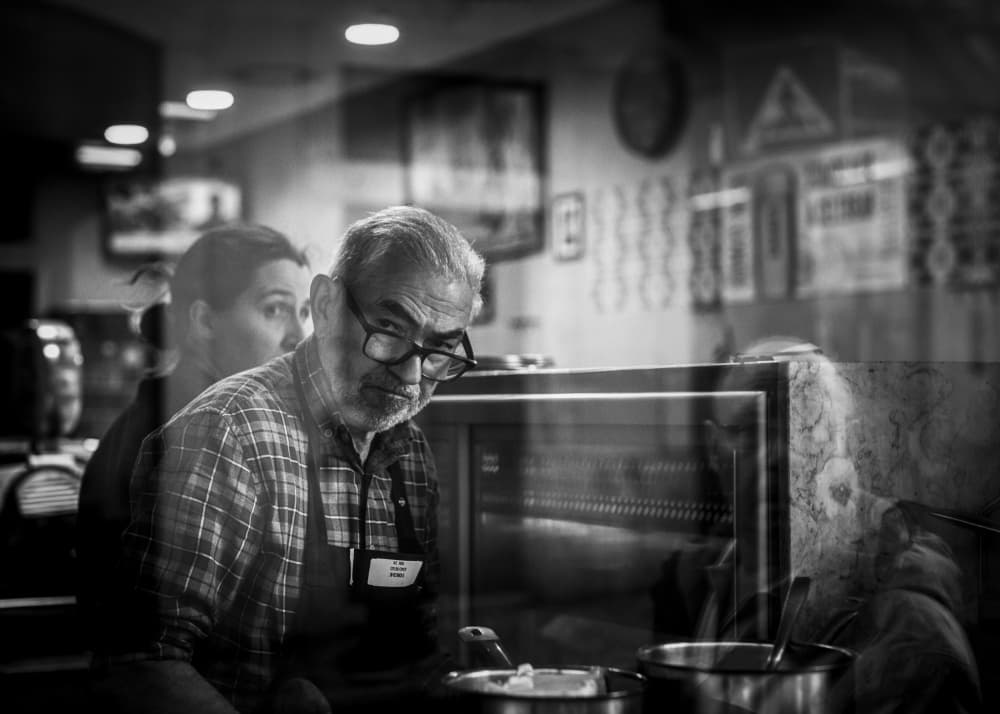 Candid Cafe Worker by Rudy Mareel — canvas wall art