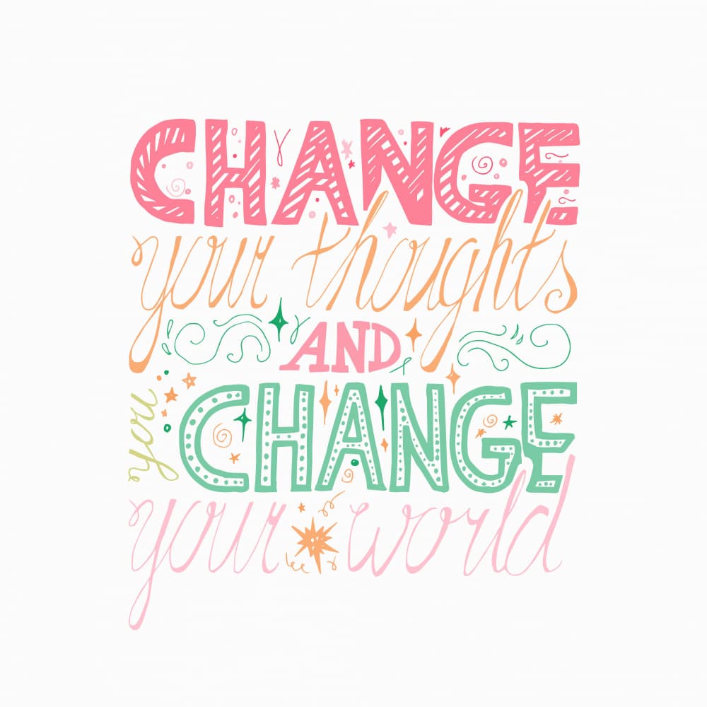 Change Your Thoughts Change World by Marika Barsrsind — canvas wall art