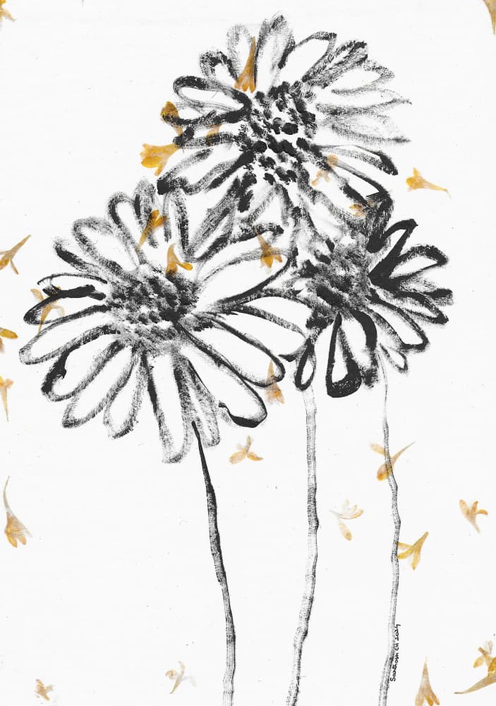 Falling Golden Petals by Santhosh ch — canvas wall art