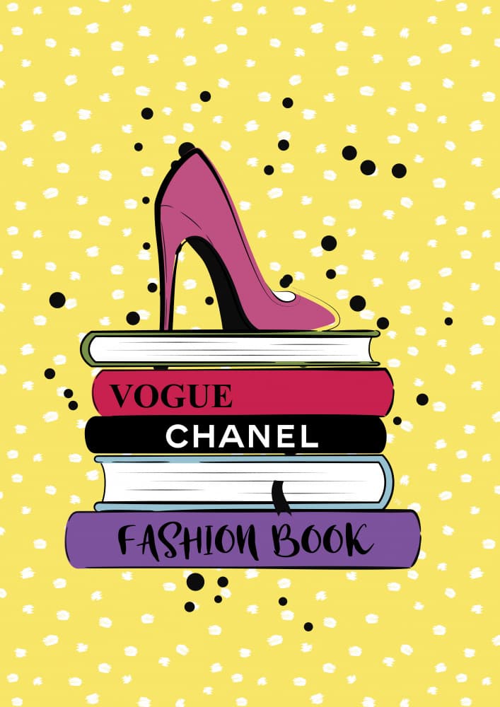 Chic Fashion Book Stack by Martina — canvas wall art