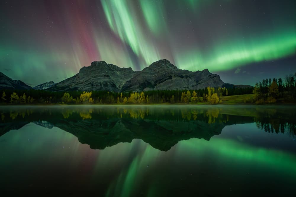 Northern Lights Reflection by Yongnan Li (李永男) — canvas wall art