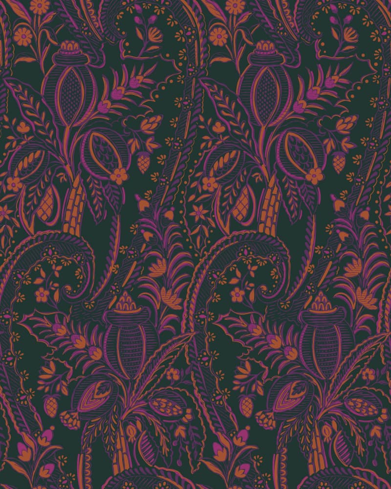 Dark Botanical Paisley by Alexandra Weise — canvas wall art