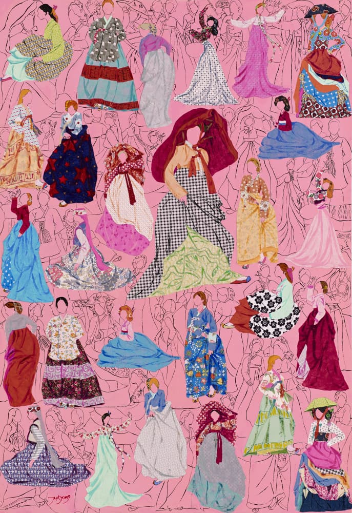 Korean Fashion Collage by Jukyong Park — canvas wall art