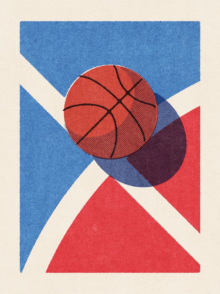 Bold Court Basketball by Daniel Coulmann — canvas wall art