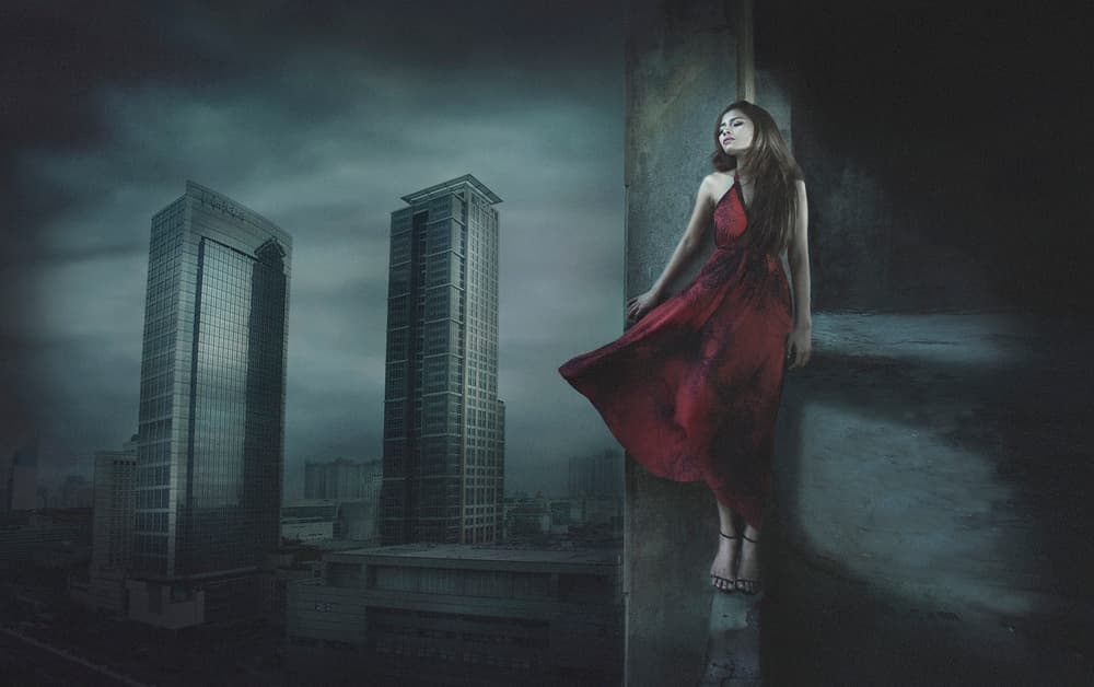 Crimson City Dream by Sebastian Kisworo — canvas wall art
