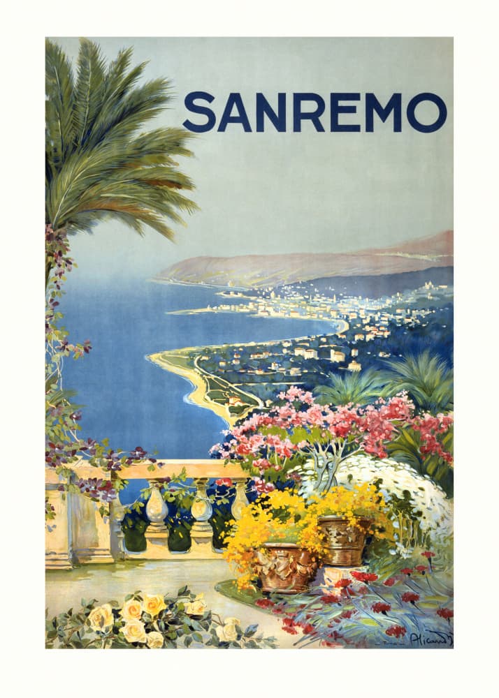 Sanremo : Alicandri Roma by Vintage Travel Poster — canvas wall art