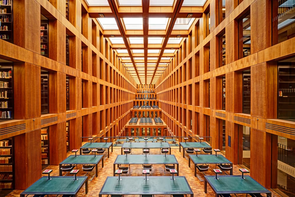 Modern Library Reading Room by Martin Fleckenstein — canvas wall art