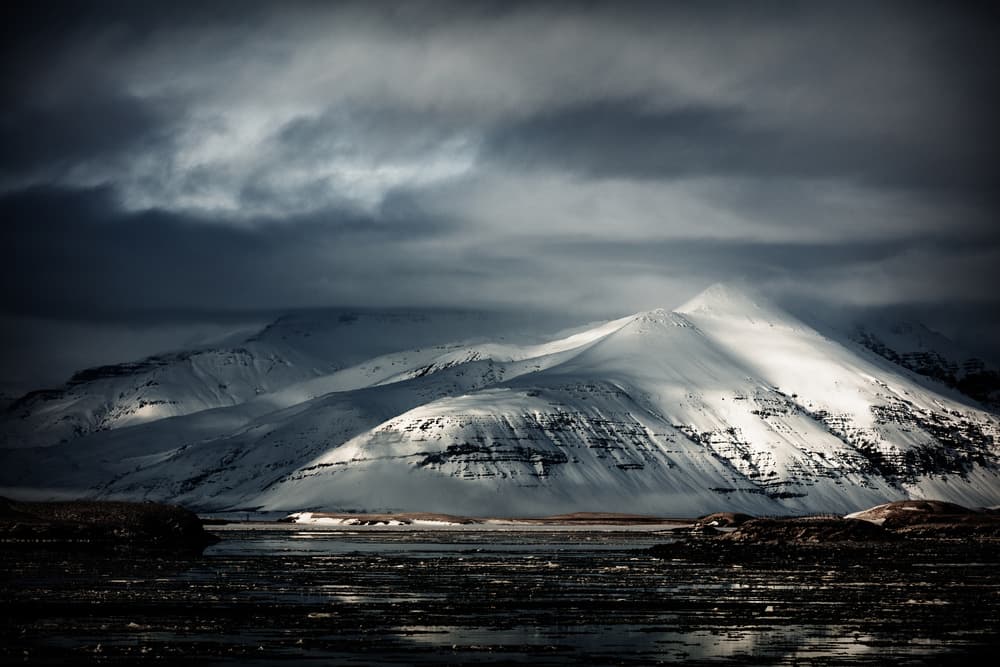 Frozen Peaks Dramatic Light by Adrian Popan — canvas wall art