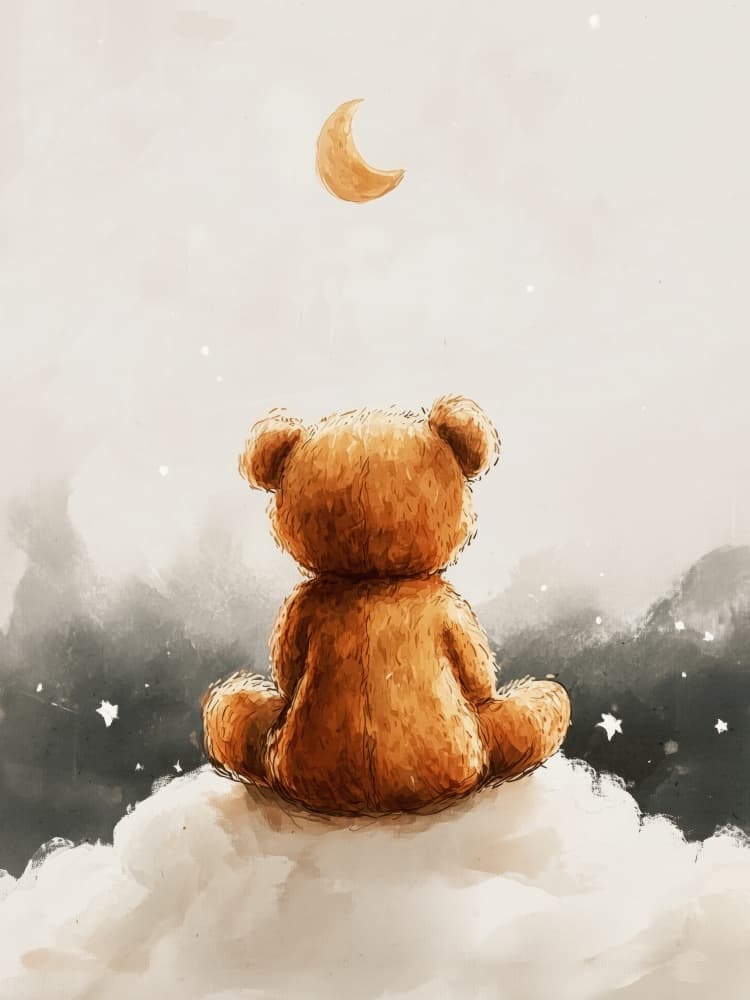 Moonlit Bear Dreams by Treechild — canvas wall art