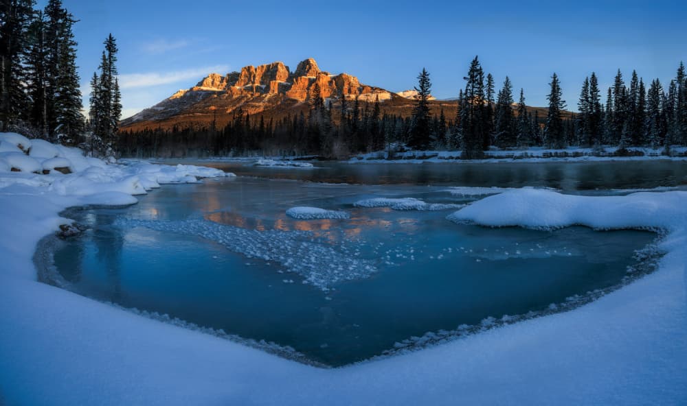 Golden Mountain River by ANNA AN — canvas wall art
