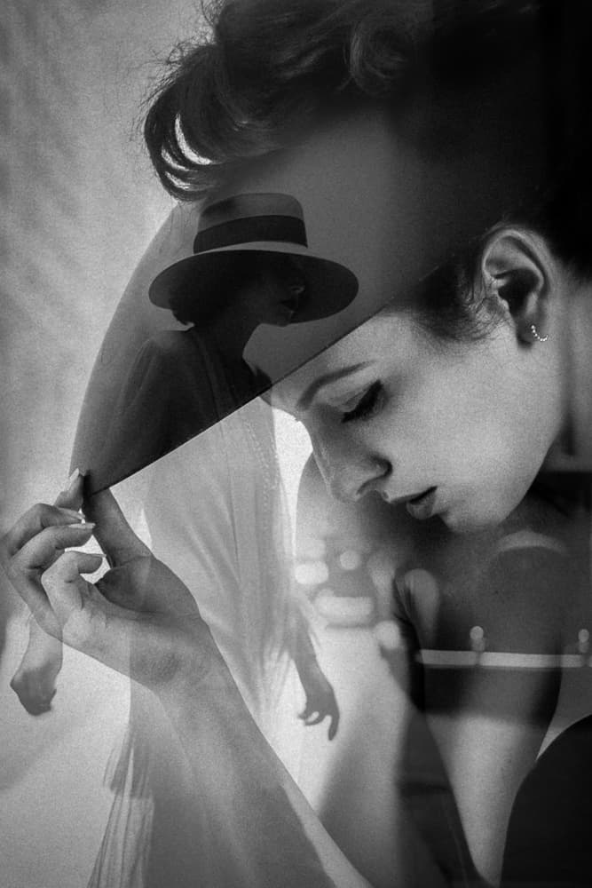 Elegant Woman's Reflection by Ruth Franke — canvas wall art