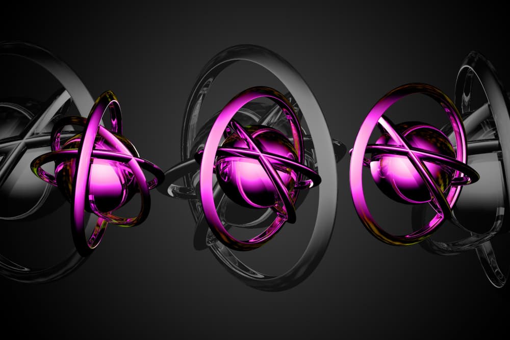 Glowing Magenta Spheres by Rafal Kulik — canvas wall art