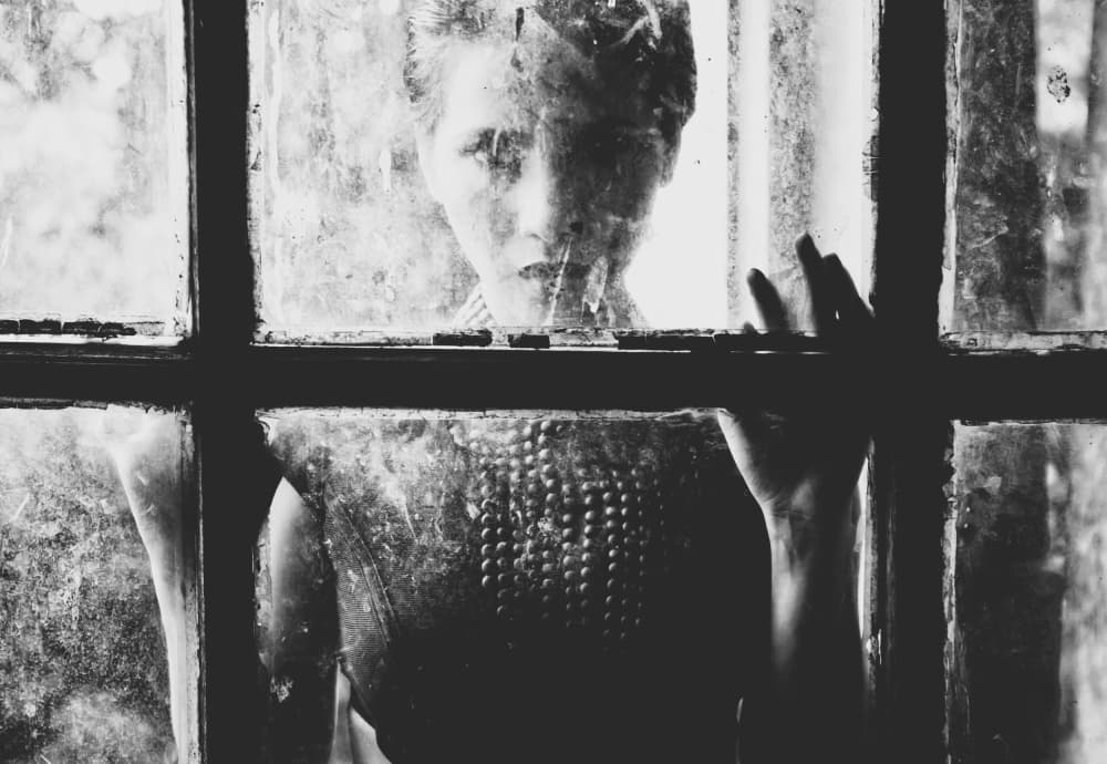 Woman Behind Dirty Glass by Akhmad Fauzi Nurulhamzah — canvas wall art