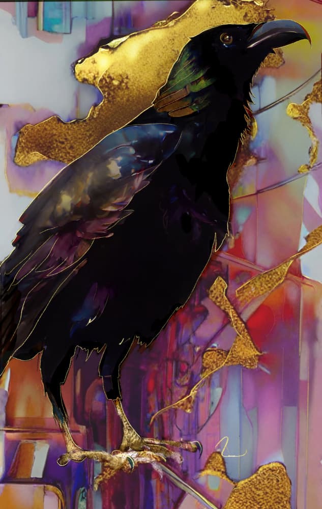 Vibrant Raven Gold by Ruth Day — canvas wall art