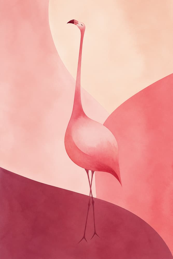 Elegant Pink Flamingo by Natalie Bruns — canvas wall art