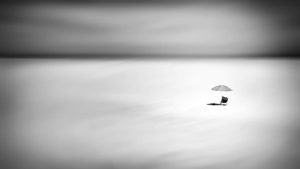 Solitary Beach Umbrella by Ina Tänzer — canvas wall art