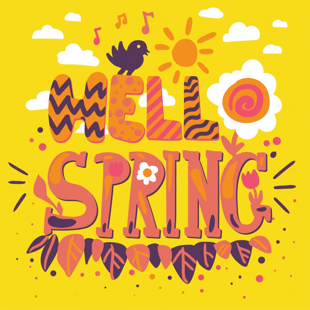 Vibrant Hello Spring by Marika Barsrsind — canvas wall art