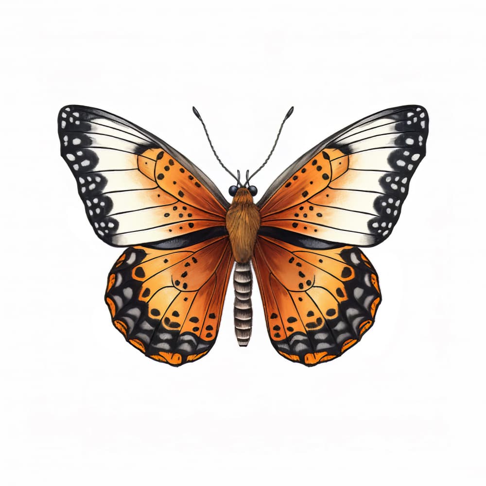 Orange Spotted Butterfly by Bilge Paksoylu — canvas wall art