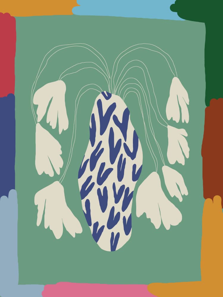 Playful Botanical Abstract by Miho Art Studio — canvas wall art
