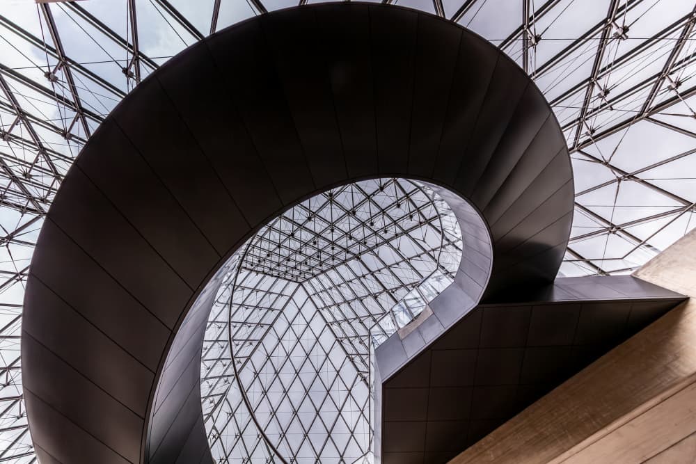 Pyramid stair in color by Franco Farinati — canvas wall art