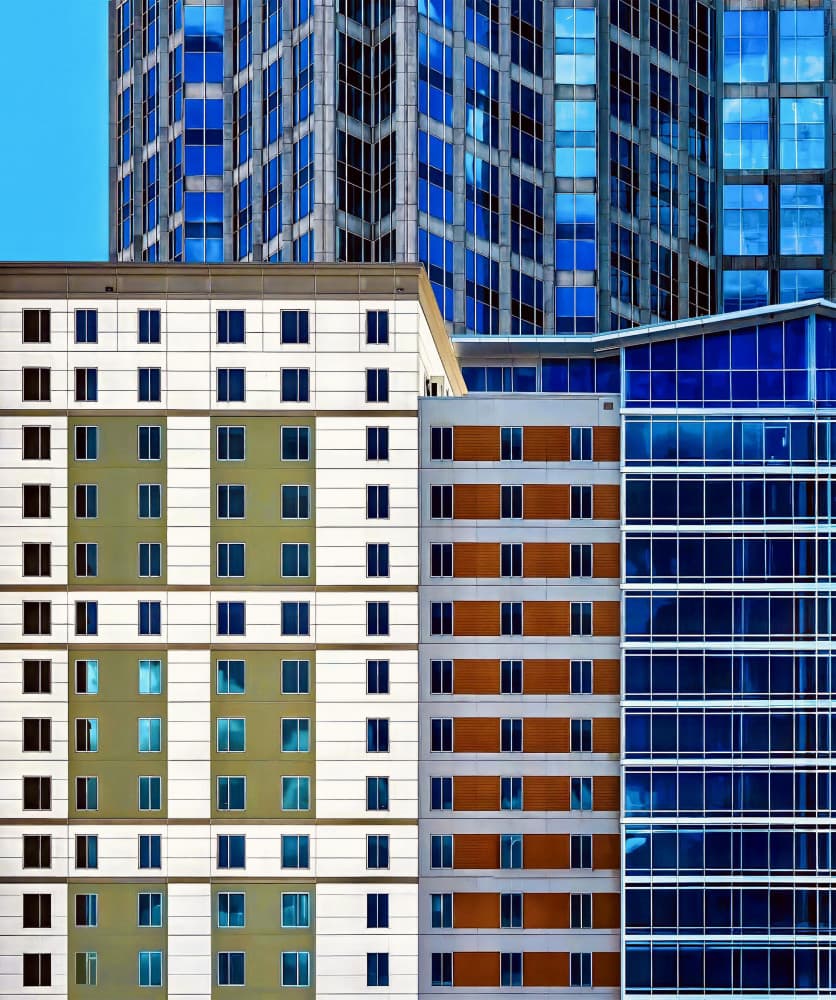 Architectural Blue Windows by Arnon Orbach — canvas wall art