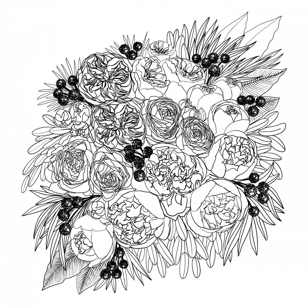 Detailed Botanical Bouquet by Rosana Laiz Blursbyai — canvas wall art