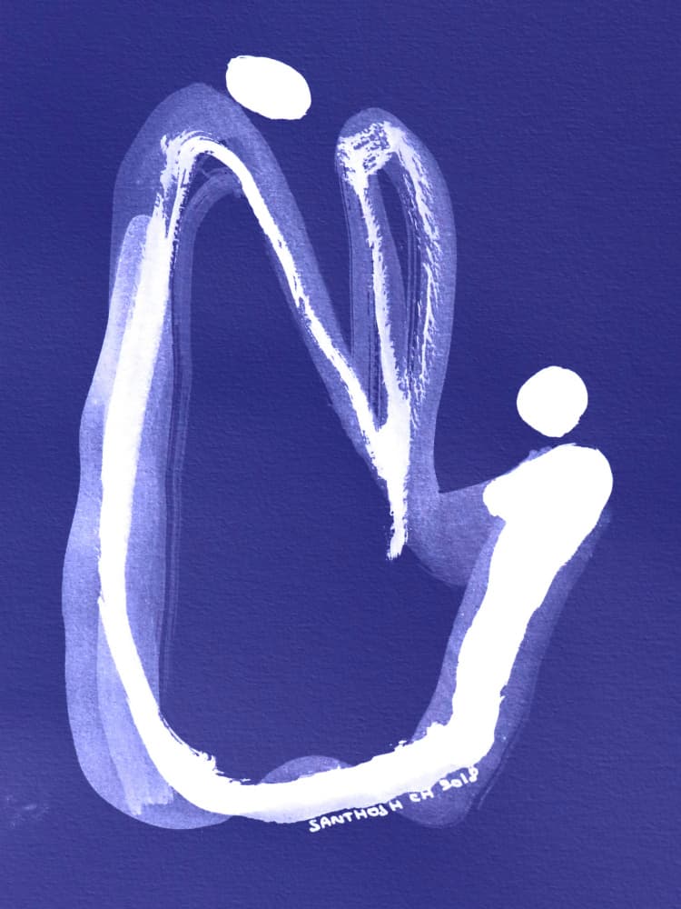 Abstract Couple Embrace by Santhosh ch — canvas wall art
