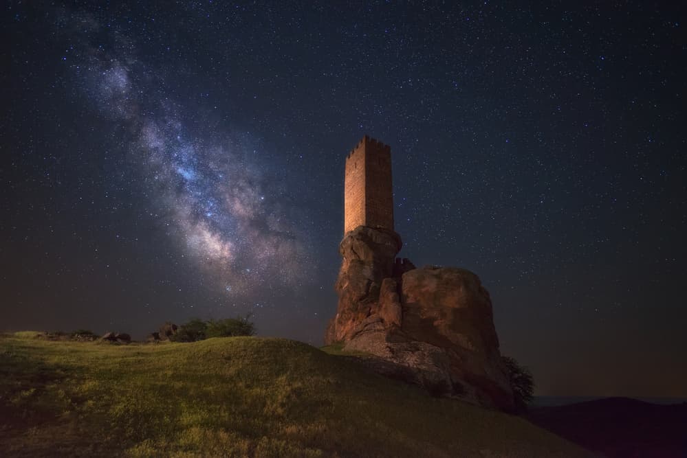 Milky Way Ancient Tower by Iván Ferrero — canvas wall art