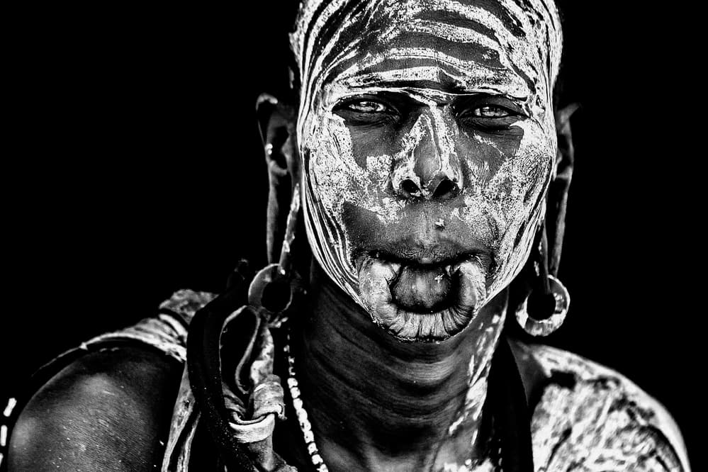 Intense Tribal Face Portrait by Vedran Vidak — canvas wall art