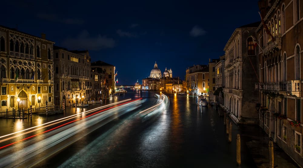 Grand Canal Night Lights by Carmine Chiriacò — canvas wall art