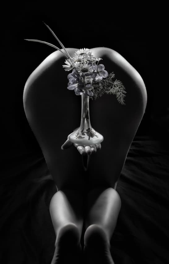 Elegant Body Floral Vase by Derek Galon MA FRPS FOPS — canvas wall art